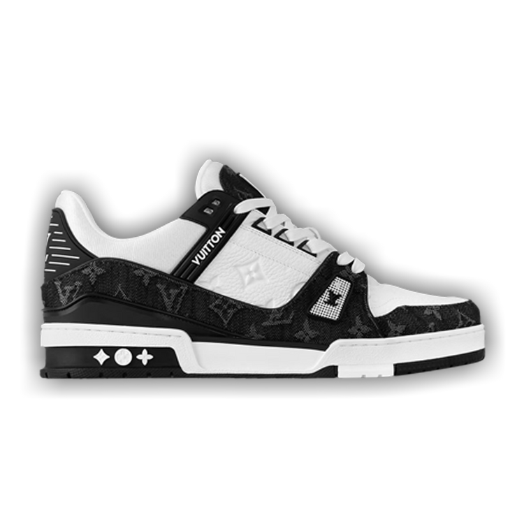 Buy Louis Vuitton Trainer 'Embossed Monogram - White Black Denim