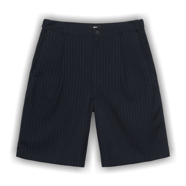 Buy Stussy Stripe Volume Pleated Short 'Black' - 112312 BLAC | GOAT