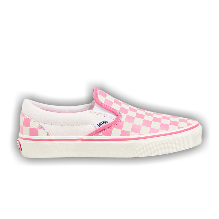 Pink and brown checkered vans deals
