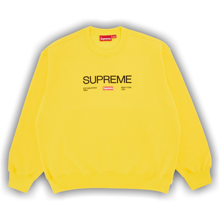 Supreme 23FW crewneck navy×yellow Supreme Box Logo Crewneck (FW22) Pale Yellow Men's - FW22 - US