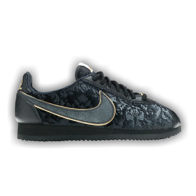 nike classic cortez se black metallic gold