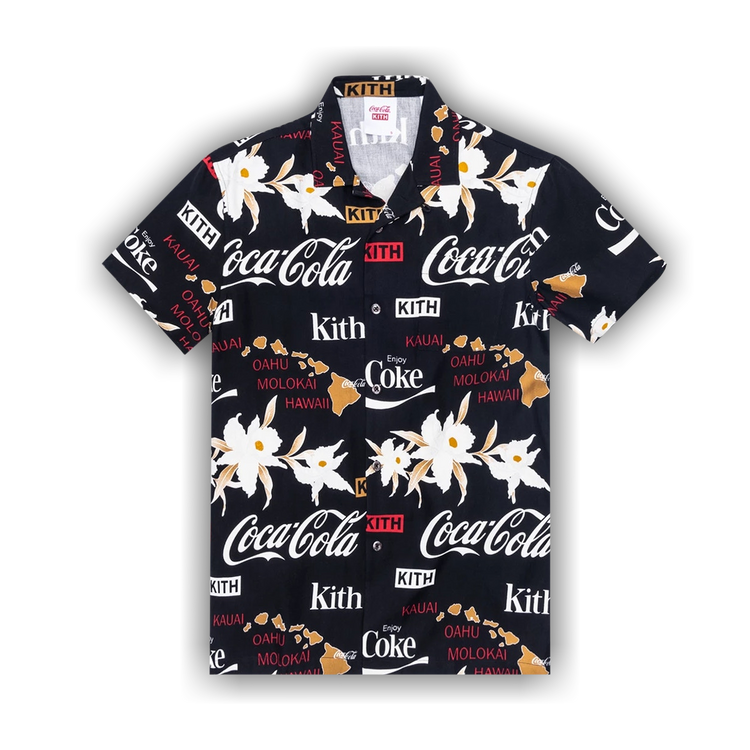 Buy Kith x Coca-Cola Hawaiian Camp Button Up 'Black' - KH3540 100