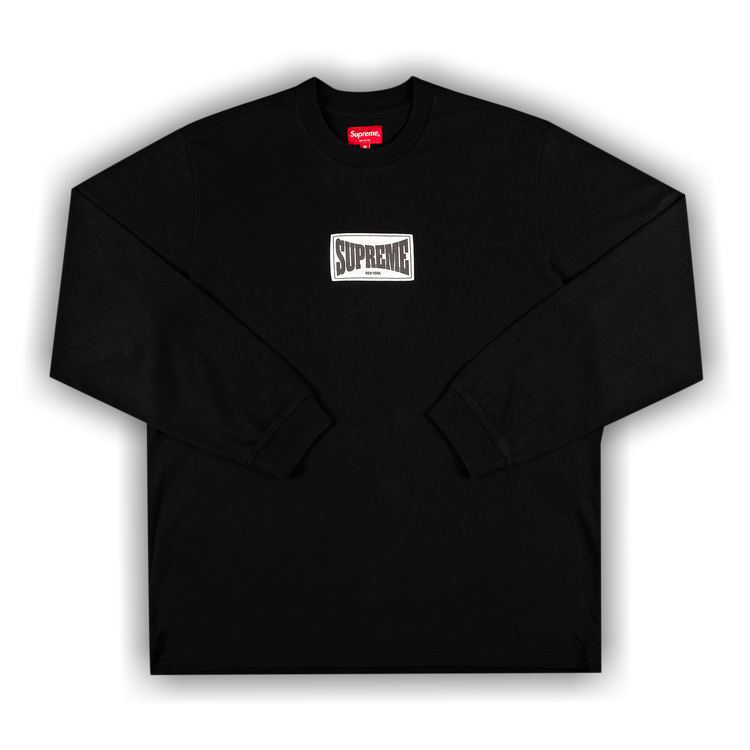 Buy Supreme Woven Label Long-Sleeve Top 'Black' - FW20KN65 BLACK