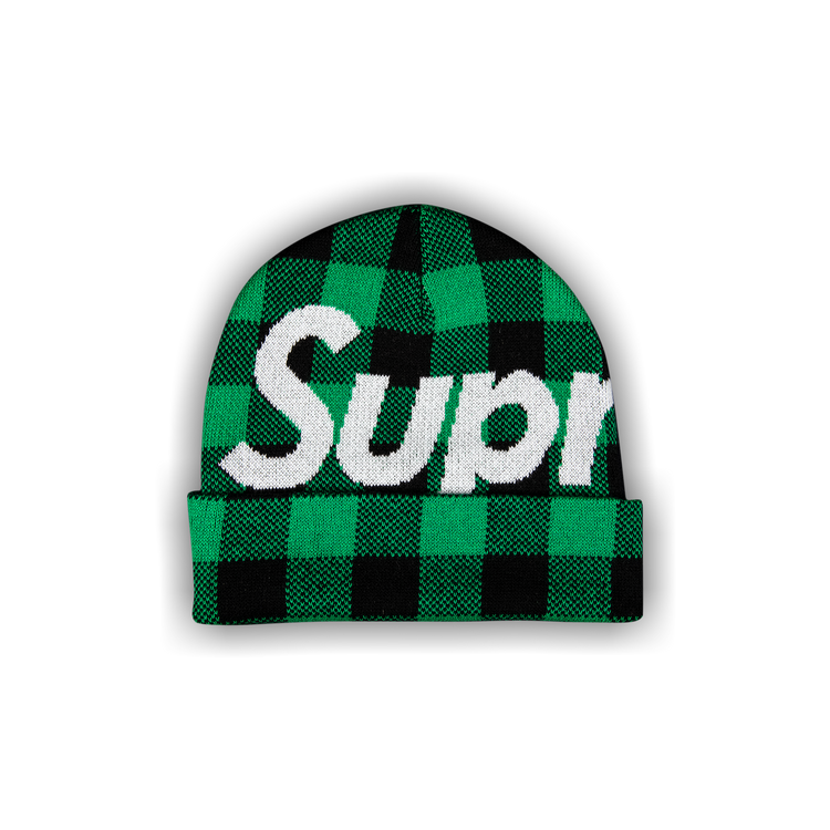 Buy Supreme Big Logo Beanie 'Green Plaid' - FW20BN9 GREEN PLAID | GOAT
