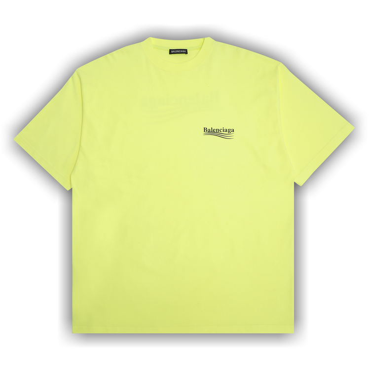 Buy Balenciaga Oversized Logo T-Shirt 'Fluo Yellow/Black' - 641675