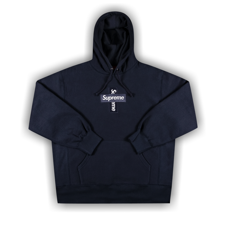 Buy Supreme Cross Box Logo Hooded Sweatshirt Navy FW20SW70 NAVY GOAT