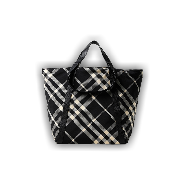 【関税&送料込】Burberry Printed Canvas Shopping Bag Burberry Black Logo-print Medium Cotton-canvas Tote Bag | Lyst