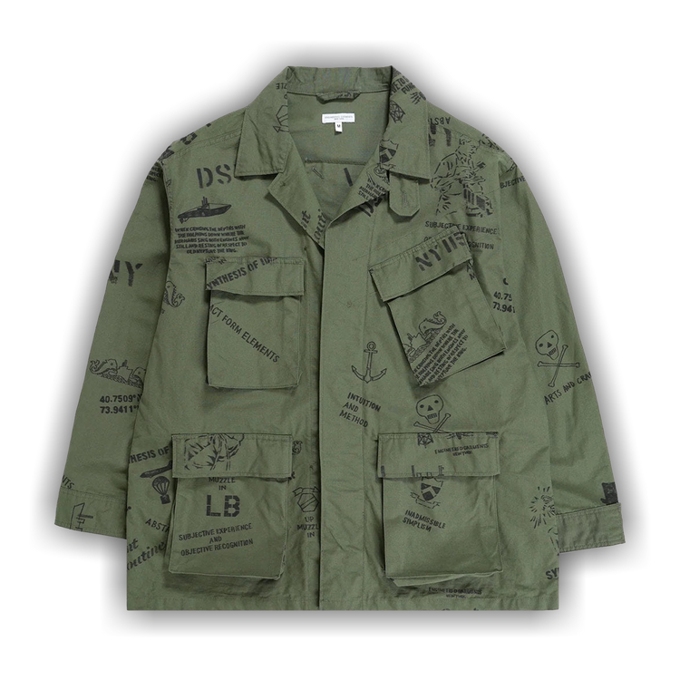 Buy Engineered Garments BDU Jacket 'Khaki/Graffiti Print