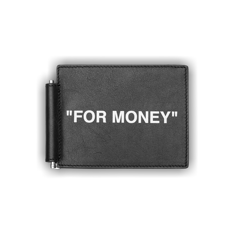 Buy Off White Quote Bill Clip Wallet Black White OMNC022F20LEA0011001 GOAT