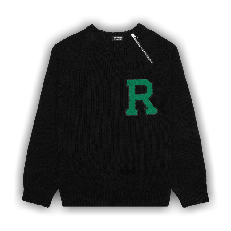 Buy Raf Simons Raglan Sweater With Letter Badge and Zipper 'Black' - 202  837 50005 | GOAT UK