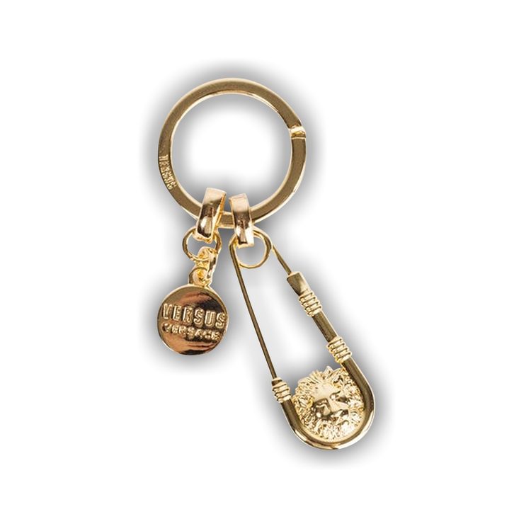 Buy Versace Lion Head Safety Pin Keychain 'Gold' - FGP082S