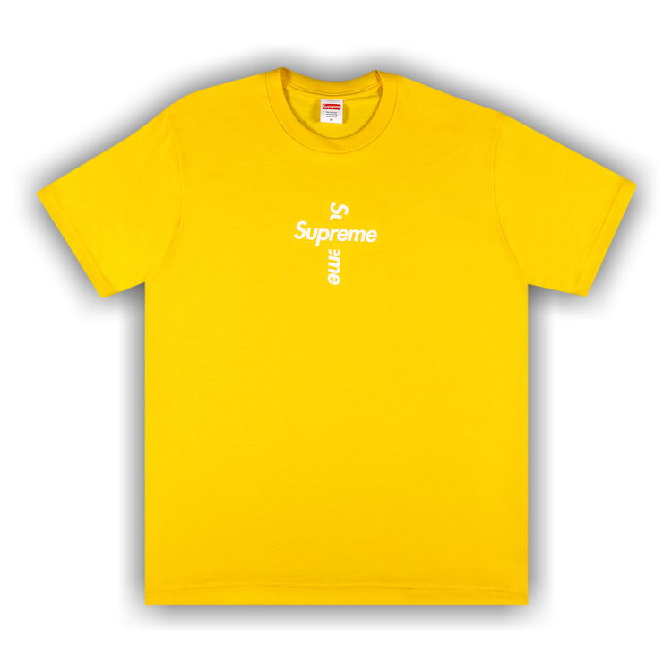 Supreme Cross Box Logo Tee 'Yellow'