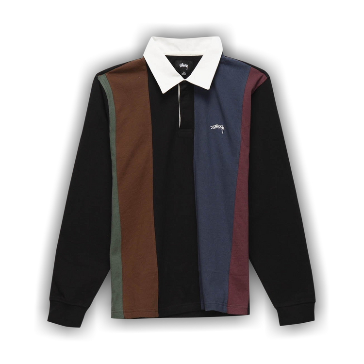 Buy Stussy Vertical Stripe Long-Sleeve Rugby 'Black' - 1140228