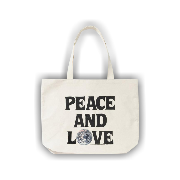 CafePress Peace Love Statistics Natural Canvas Tote Bag - Reusable Shopping & Grocery Bag - View #4