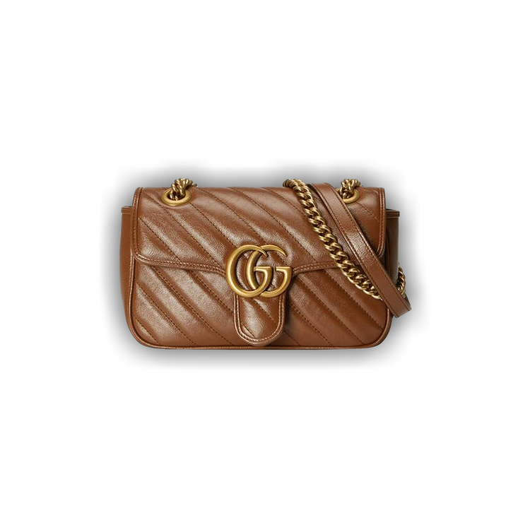 Gucci GG Marmont Mini Matelasse Shoulder Bag Brown