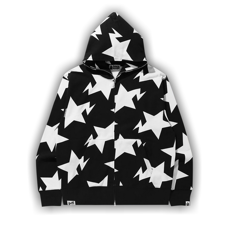 Buy BAPE Relaxed Sta Pattern Full Zip Hoodie Black 1G80 115 010 BLACK GOAT