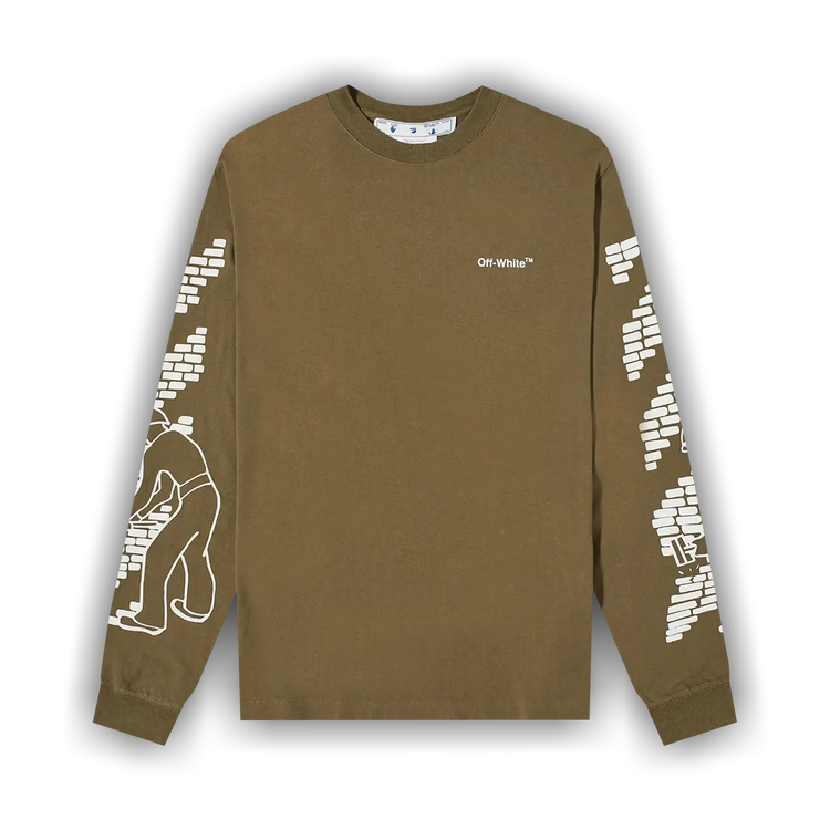 【Off White】ROCKS TYPE SLIM CREWNECK ★関税送料込み Buy Off-White Bricks Skate Long-Sleeve Tee 'Green/White