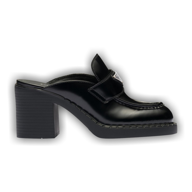 Buy Prada Wmns Chocolate Brushed Leather Mule 'Black' 2023