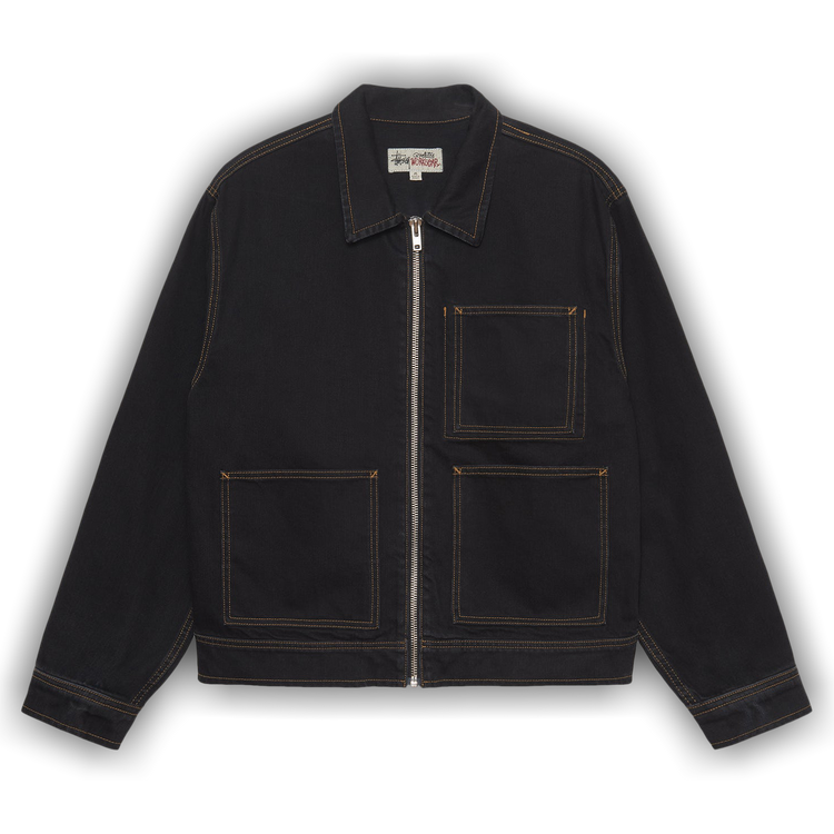 m*t様 stussy zip work jacket STUSSY ZIP WORK JACKET DENIM Size M Ç | eBay