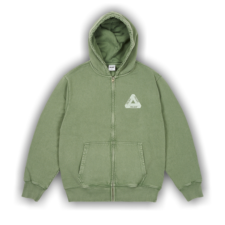 Buy Palace Pigment Wash Tri-Ferg Hood 'Green' - P26CS097 | GOAT