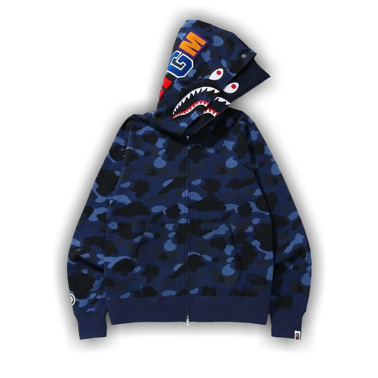 【BAPE × DC】DC×BAPE COLOR CAMO ZIP HOODIE BAPE COLOR CAMO SHARK WIDE FULL ZIP DOUBLE HOODIE - GREEN