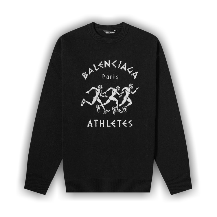 Buy Balenciaga Athletes Crewneck 'Black/White' - 646992 T1598 1070 | GOAT