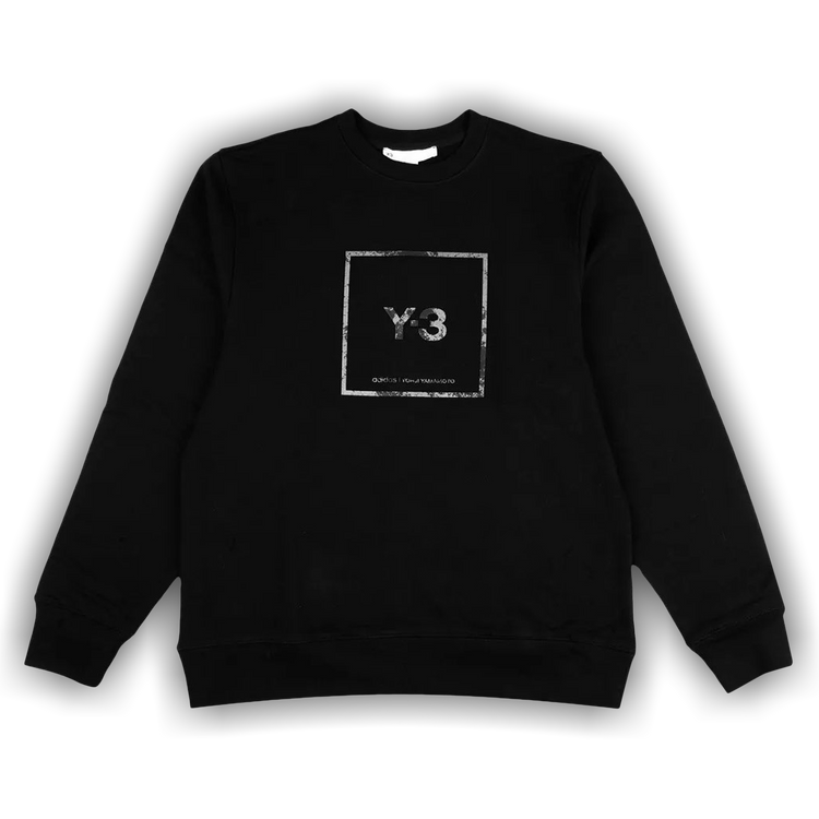 Buy Y-3 U Square Label Graphic Crew Sweatshirt 'Black' - GV6057