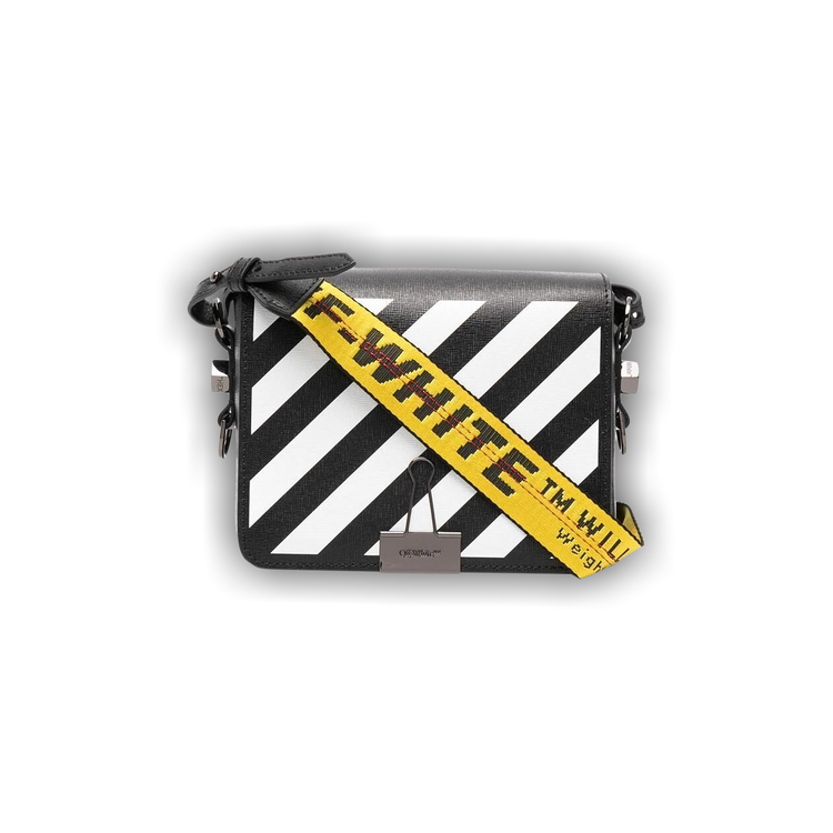 Buy Off-White Diag Flap Industrial Bag 'Black/White