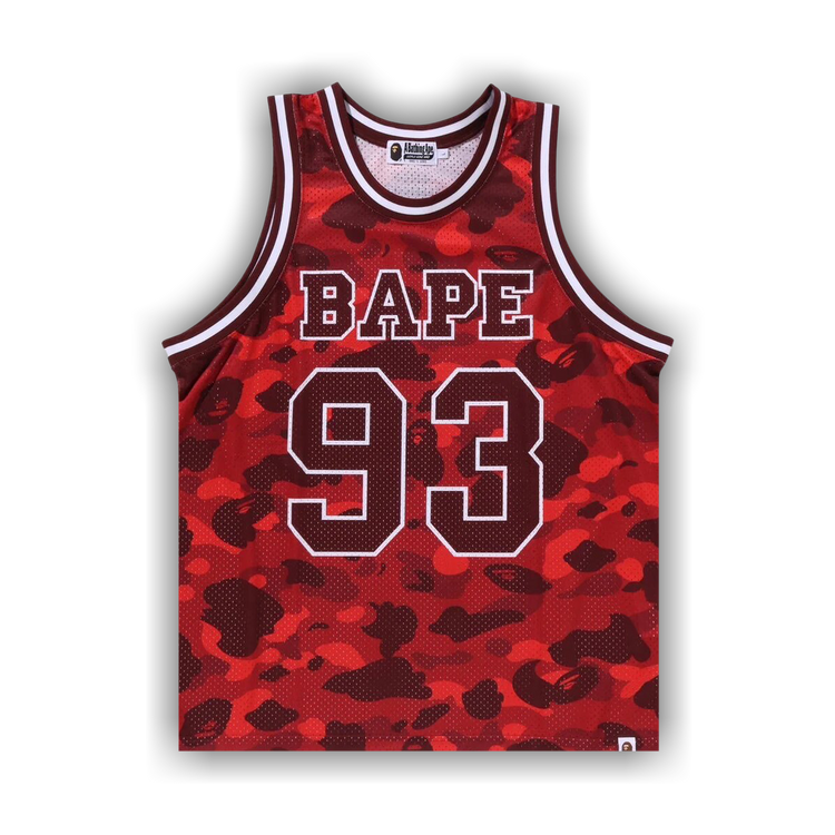 Buy BAPE Color Camo Basketball Tank Top 'Red' - 1K30 108 001 RED