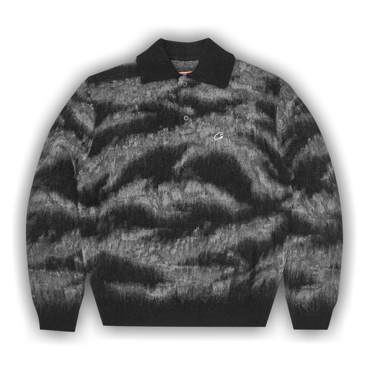 【oan】Mohair Checker Collar Zip Up oan】Mohair Checker Collar Zip Up