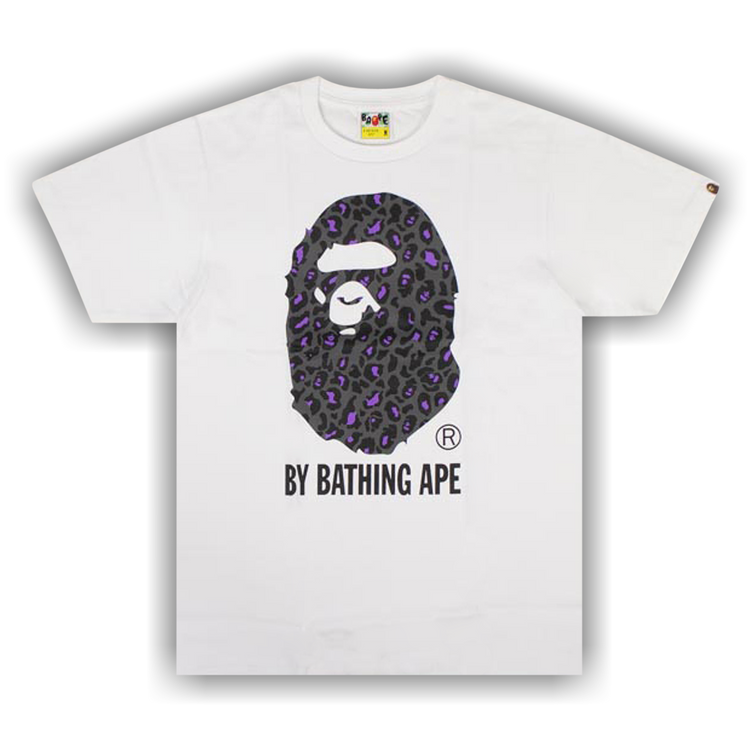 Buy BAPE Leopard Big Ape Head Tee 'White/Black' 1G80 110 060