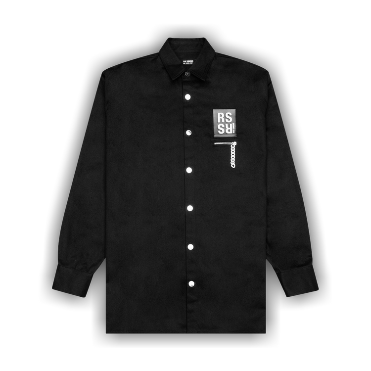 Buy Raf Simons Redux Big Fit Zip Pocket Denim Shirt 'Black' - 202