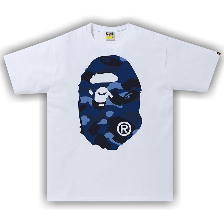 Buy BAPE Color Camo Big Ape Head Tee 'White/Blue' - 1G30 110 027