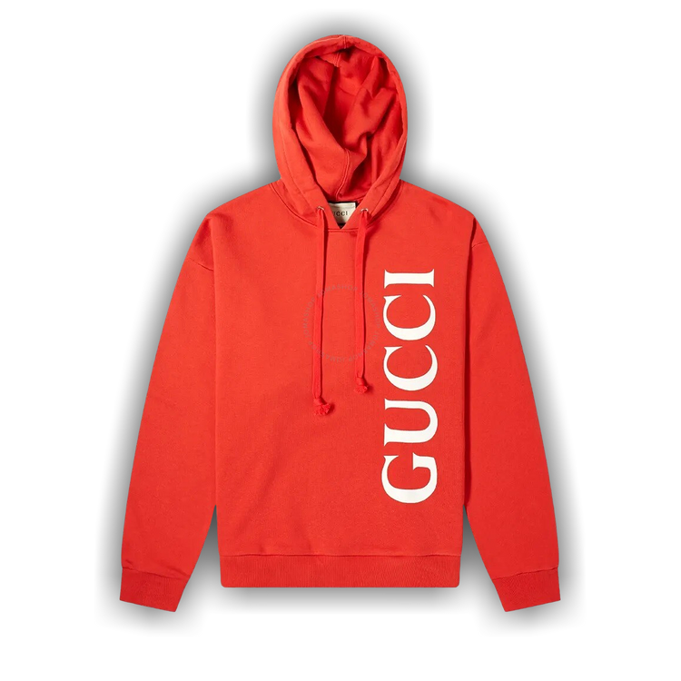 Buy Gucci Large Logo Popover Hooded Sweatshirt 'Brick/White