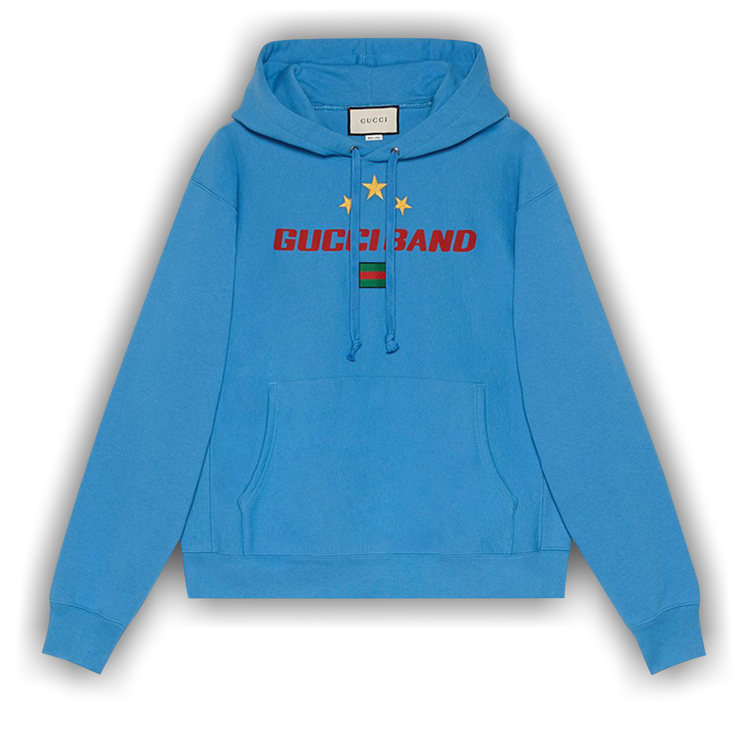 Buy Gucci Band Print Hoodie 'Blue' - 560502 XJB27 4370 | GOAT