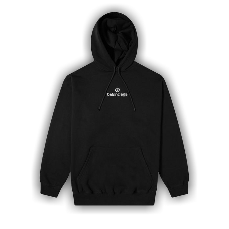 Buy Balenciaga Sponsor Logo Medium Fit Hoodie Black Chalky White 570811 TJVE1 1034 GOAT