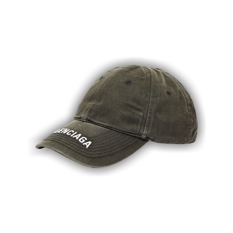 Buy Balenciaga Washed Denim Logo Baseball Cap 'Black/White