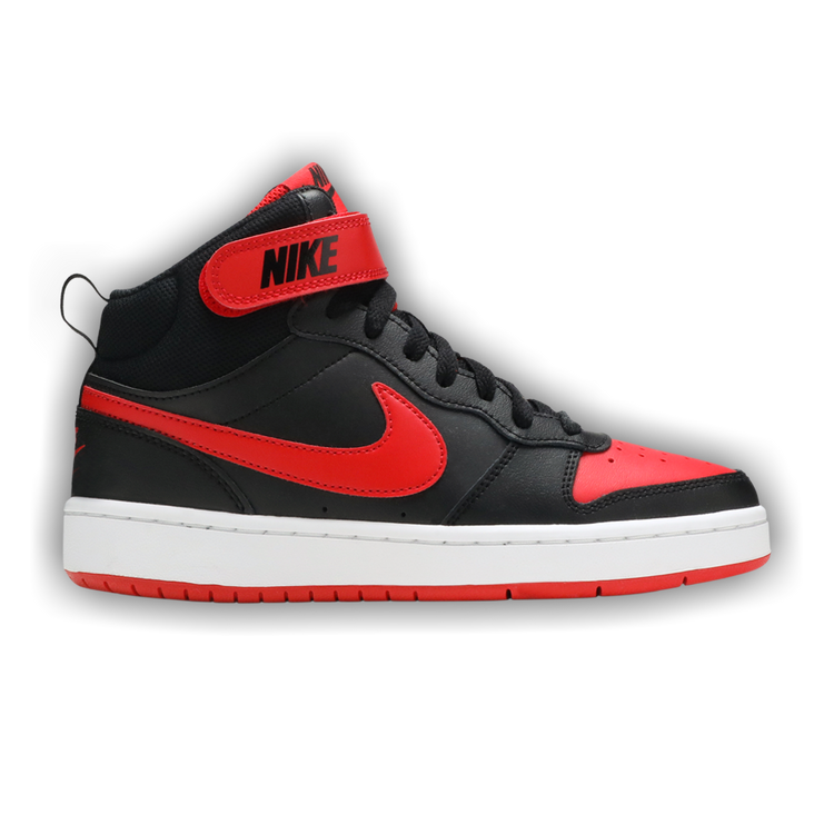 シューズ(男性用) NIKE COURT E 2 MID Nike Court Borough Mid 2 GS Bred Retro Black Red Youth Size