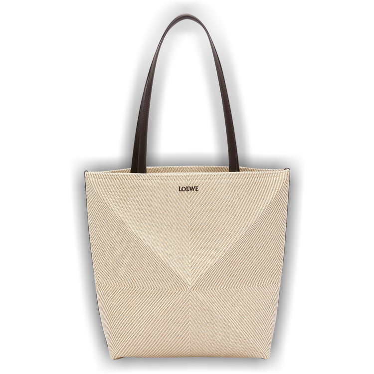 トートバッグ LOEWE MEDIUM PUZZLE FOLD TOTE BAG IN TAUPE Loewe Puzzle Fold Taupe Leather Tote Bag | Liberty