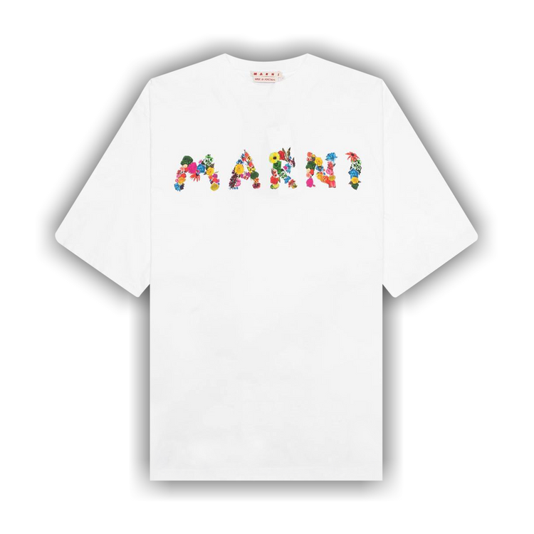 Buy Marni Collage Bouquet T-Shirt 'Lily White' - HUMU0223PU Buy Marni Collage Bouquet T-Shirt 'Lily White' - HUMU0223PU