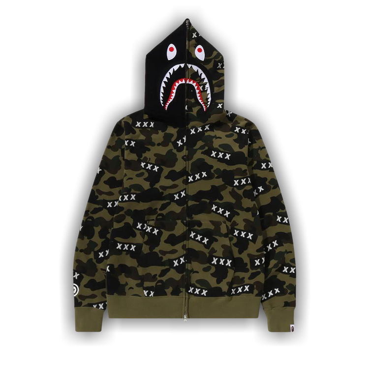 【A BATHING APEｘGOD SELECTION XXX】SHARK FULL ZIP HOODIE L BAPE × GOD SELECTION XXX Shark Full Zip Hoodie A Bathing Ape