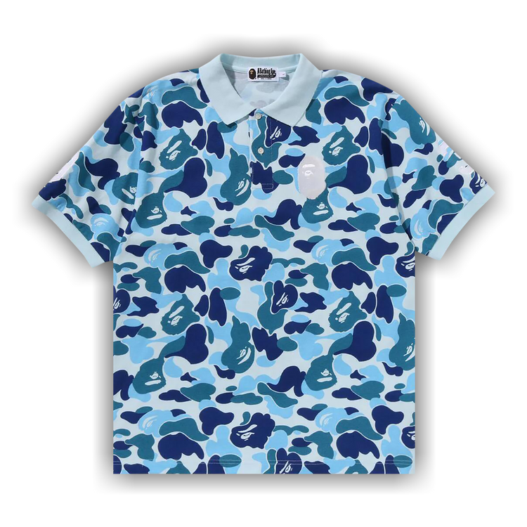 A BATHING APEレインボーポロシャツ Buy BAPE ABC Camo Large Ape Head Polo 'Blue' - 1K30 112 002 BLUE