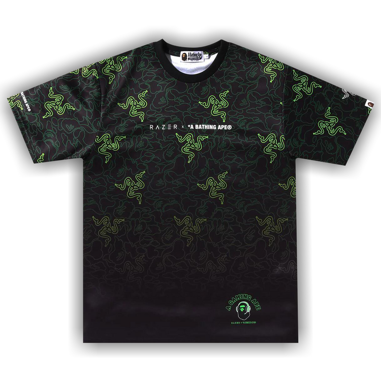 Buy BAPE x Razer Neon Camo Team Tee 'Green' - 1I23 109 904