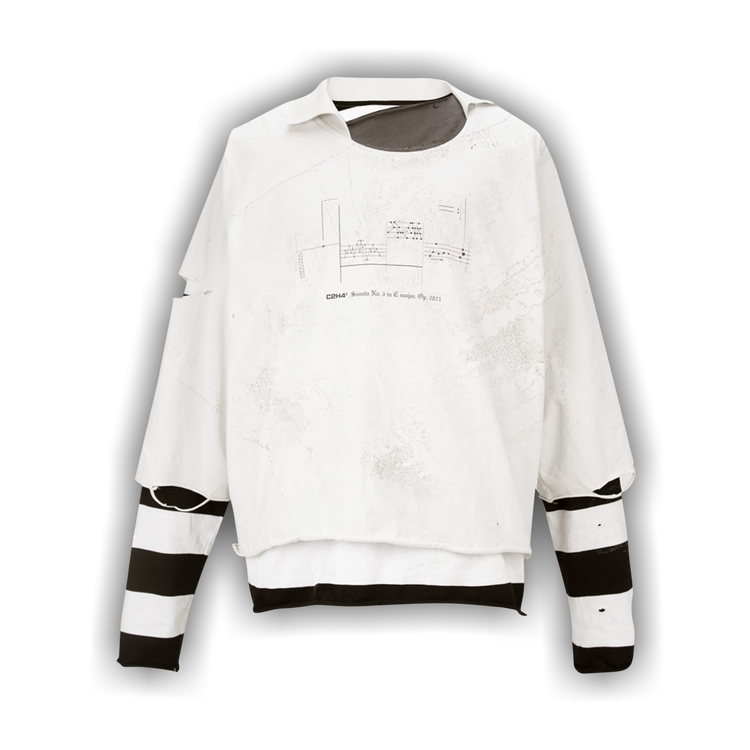 Buy C2H4 Panelled Distressed Double Layer Long-Sleeve T