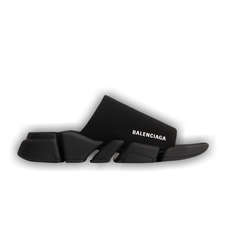 【BALENCIAGA】SPEED 2.0 リサイクルニット SLIDE ロゴ BALENCIAGA Speed 2.0 ストレッチニット スライドサンダル ロゴ