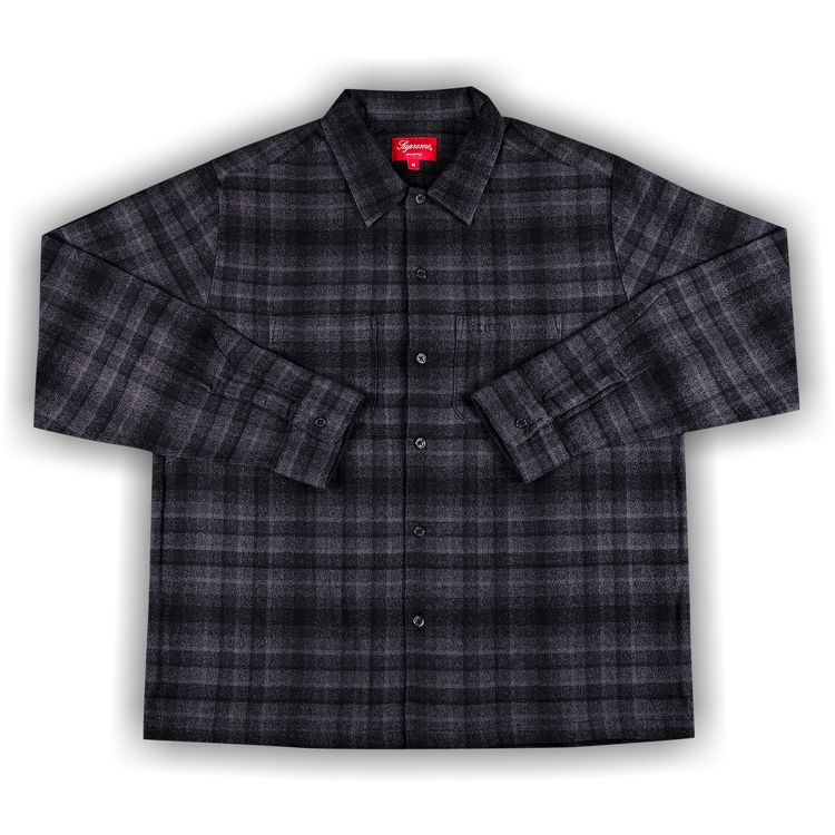 トップス Supreme Plaid Flannel Shirt Grey supreme plaid flannel shirt