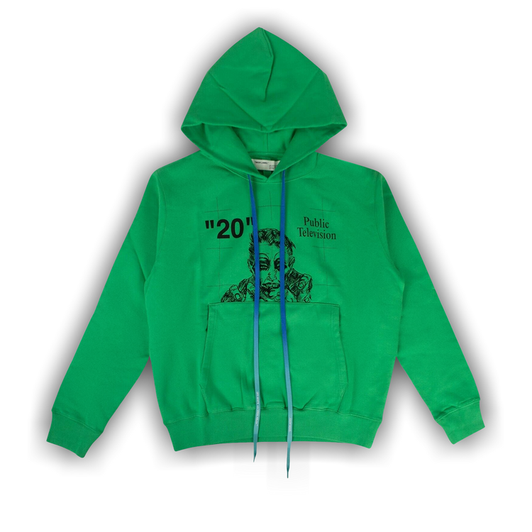 OFF-WHITE オフホワイト 19AW Public Television Hoodie プルオーバーパーカー グリーン OMBB034F19E30018 740277_00.png.png