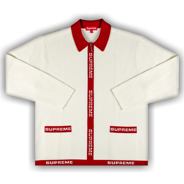 Chest Stripe Zip Up Cardigan | Supreme 21fw