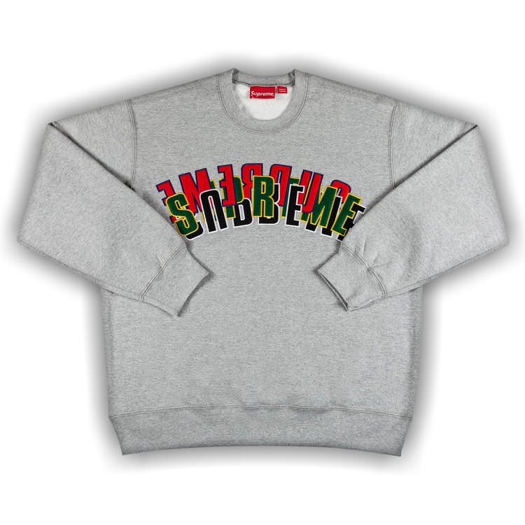 Buy Supreme Stacked Crewneck 'Heather Grey' - SS21SW76 HEATHER