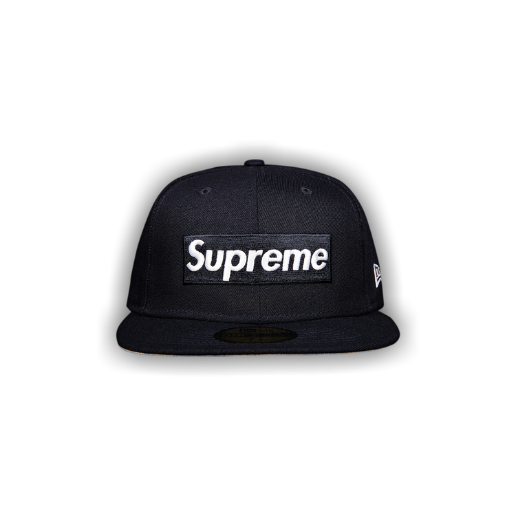 Supreme Jerseys Box Logo New Era Fitted Hat Navy - FW24 - US